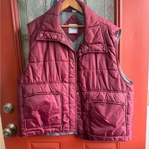 Haband Quilted Puffer Vest in Burgundy